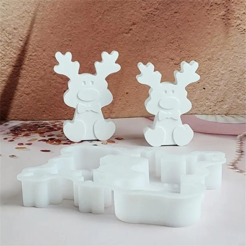 Holiday Decoration Elks Silicone Mold Easy Demolding DIY Craft