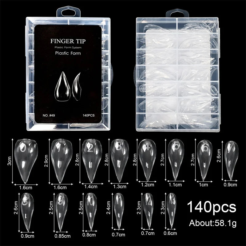 70/140/150pcs Eagle's Talon False Nail Tips Short Curved Stiletto Clear Soft Fake Nails Extension for DIY Nail Salon Manicure Zpaxo