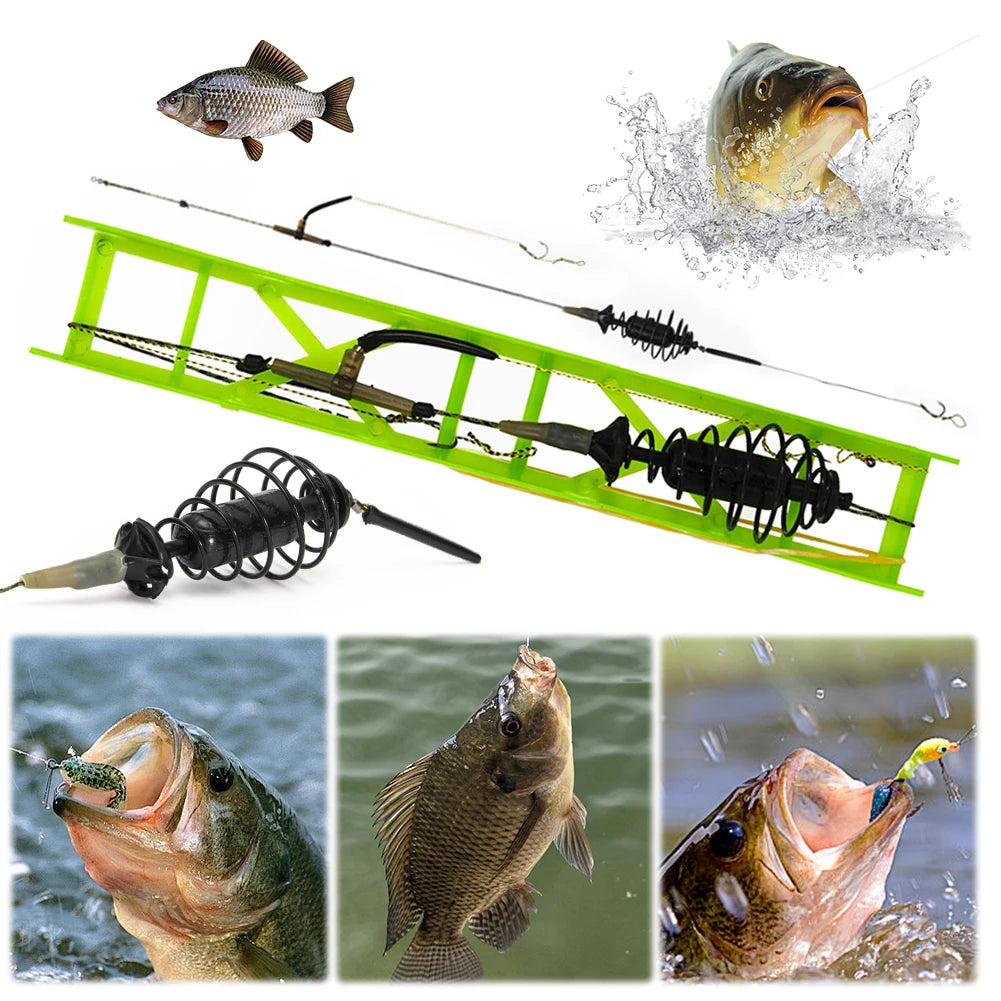 Fishing Trap Basket Long Line Carp Nesting Device Hooks Rigs Hair