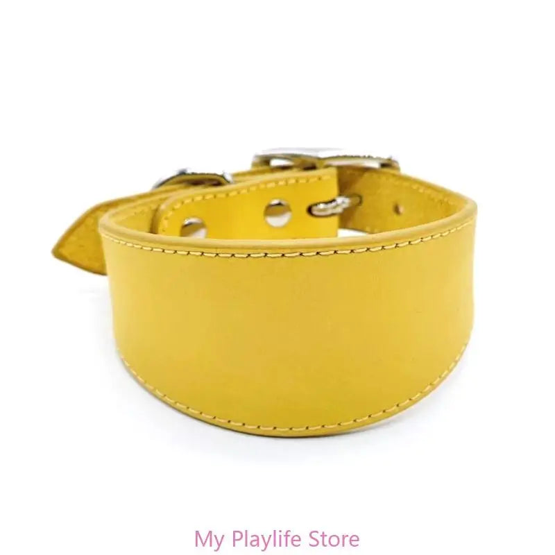 Collar Whippet Leather Soft Suede Pedded Wide Collars Lurcher and Italian Greyhound Saluki Sighthound Dog Supplies Zpaxo Yellow S