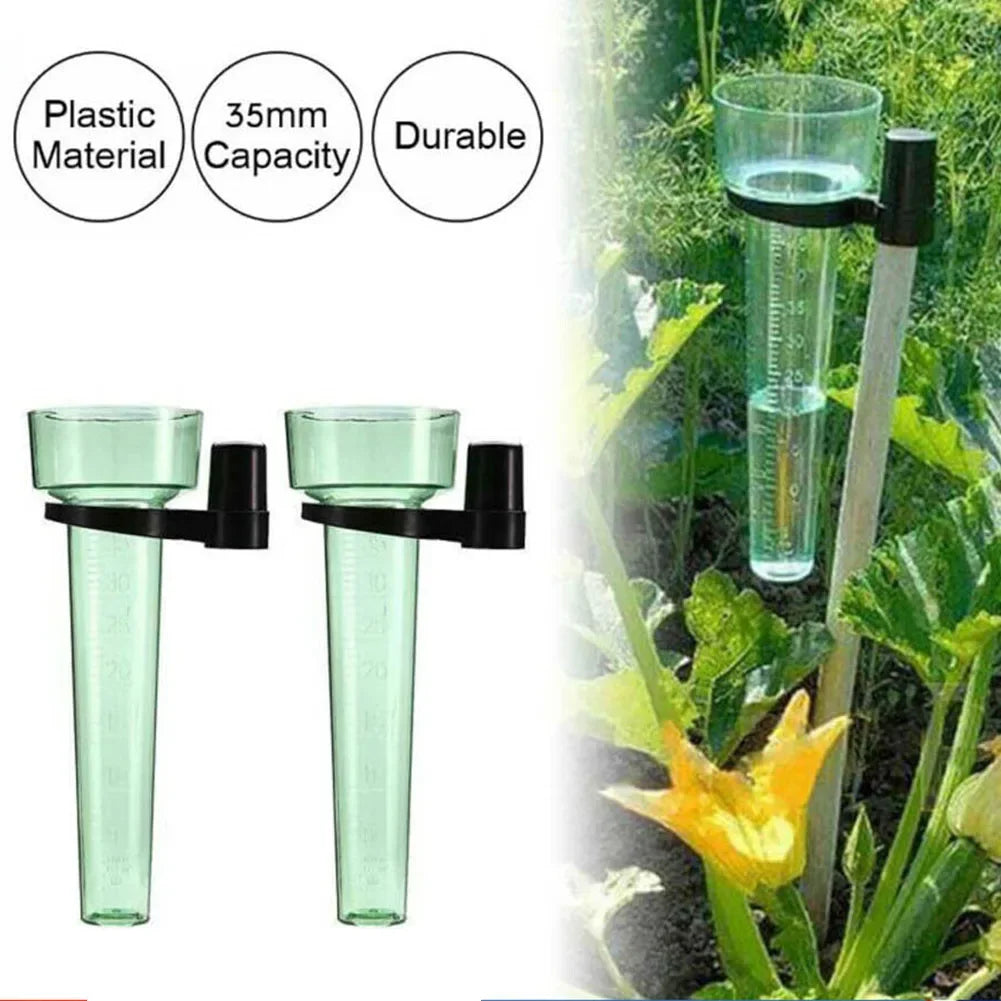 International Transparent Light Green Polystyrene Rain Gauge Up to 35mm Measurement Tool For Garden Water Ground Zpaxo
