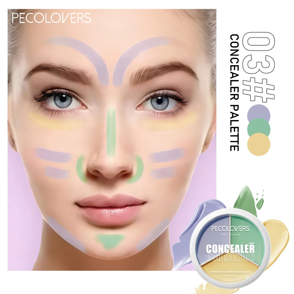 Concealer Palette Eyeshadow Pearlescent Matte Contour Brush Dark Zpaxo 03