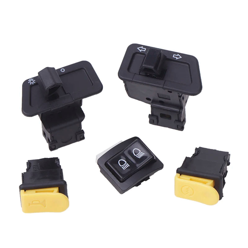 5-Piece Motorcycle Button Switch Set – Horn, Headlight & Turn Signal