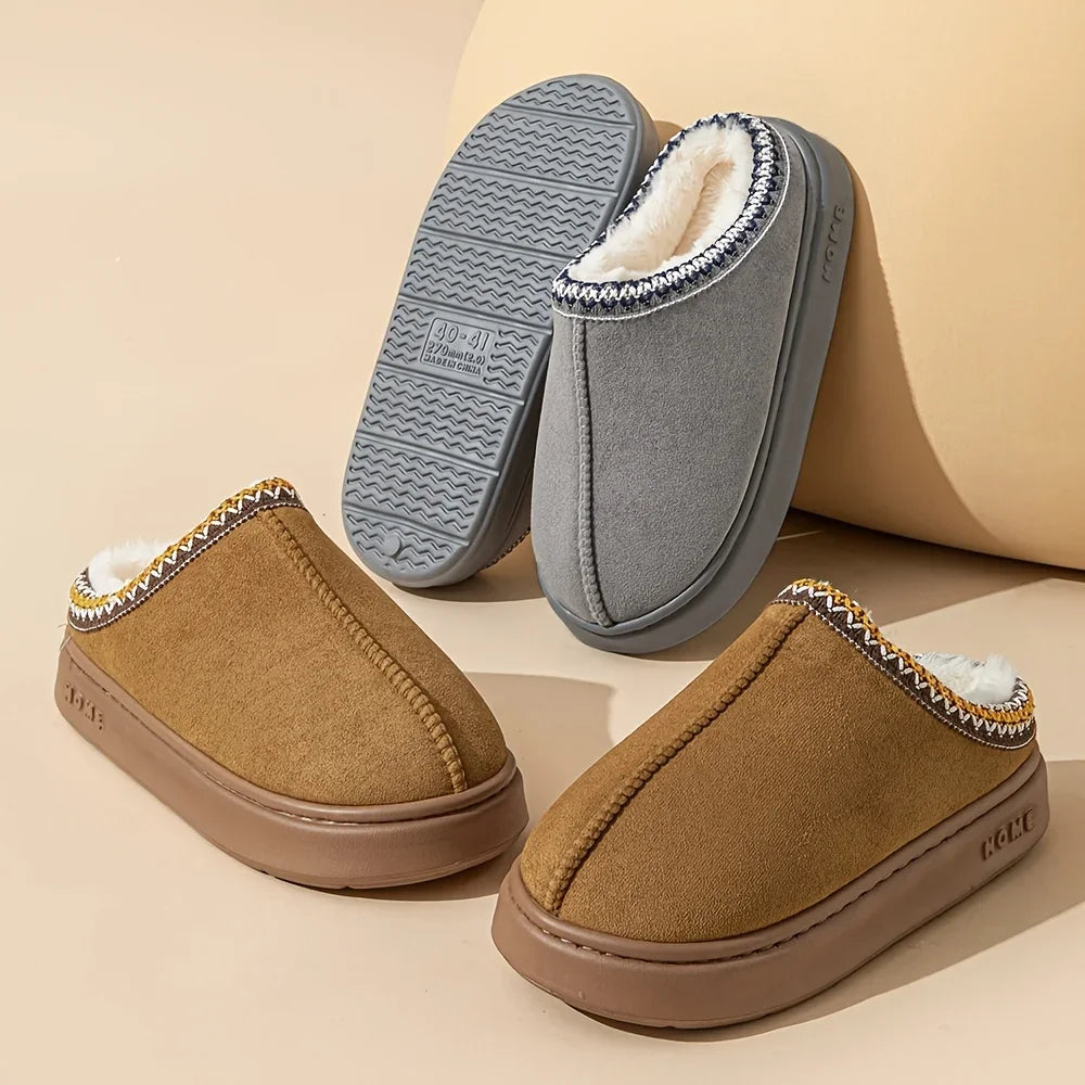 Cozy Fleece Slippers – Soft-Sole Indoor & Outdoor Home Shoes