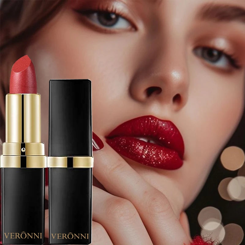 Diamond Shimmer Lipstick Lip Gloss Pigmented Long Lasting 10 Colors Zpaxo
