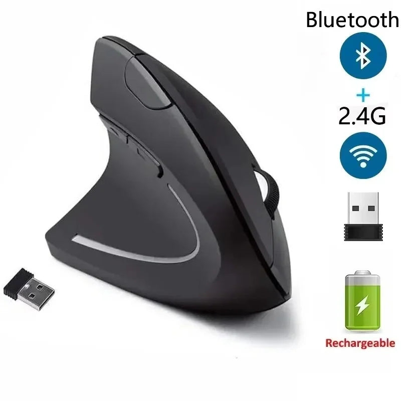 Ergonomic Vertical Gaming Mouse Wireless Rechargeable Gamer Optical Zpaxo