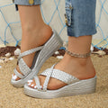 Women Slippers Weight Platform Slippers Women Thick Sole Shoes Non Slip Beach Slides Women Summer Wedge Sandals Zapatos De Mujer Zpaxo Silver 43