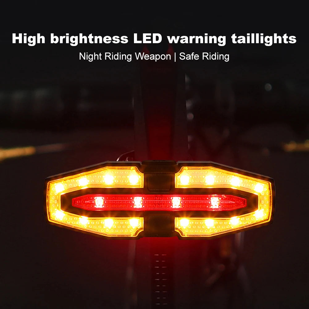 Rechargeable Bicycle Rear Light Turn Signals Warning Bike Lights