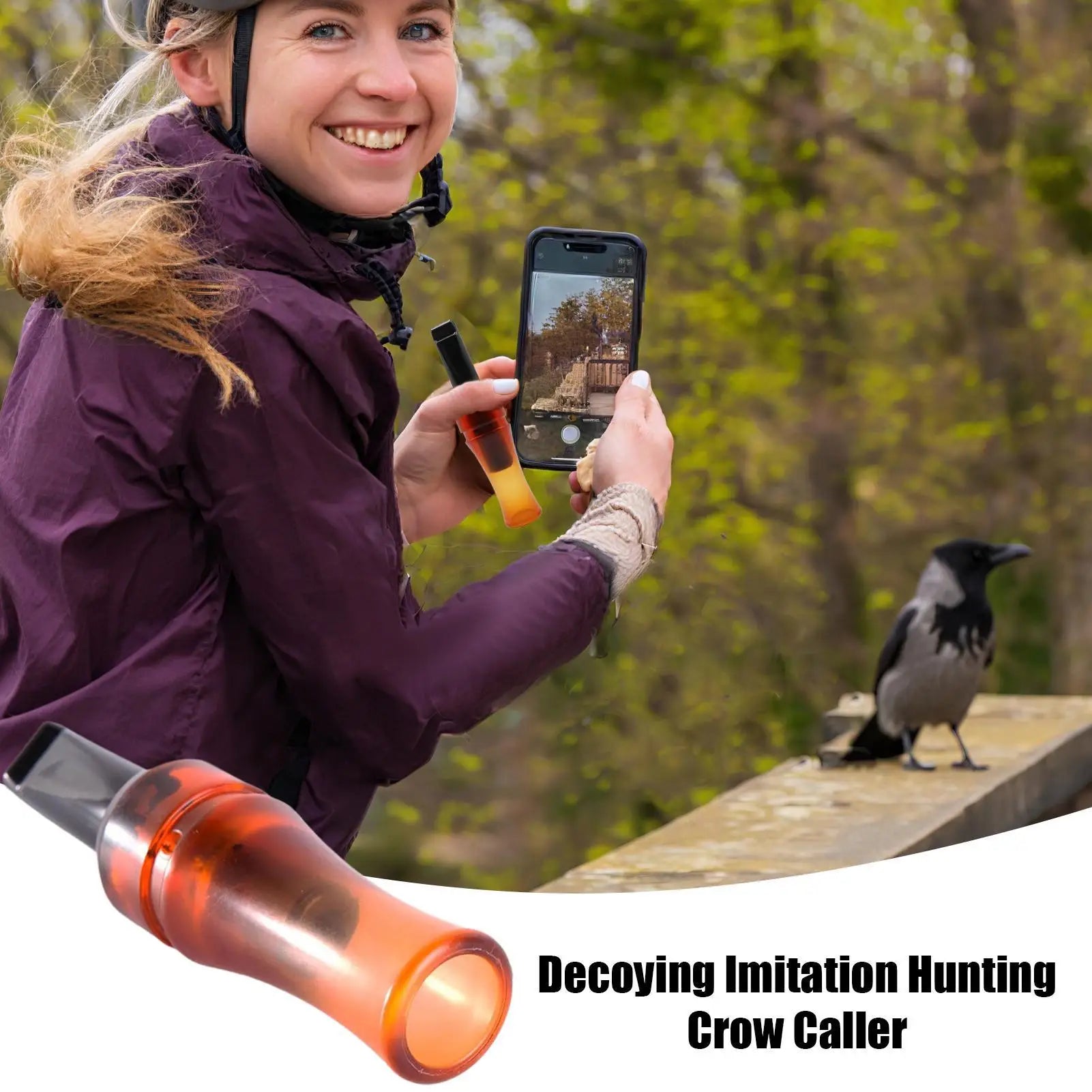 Loud Crow Call Whistle Realistic Acoustic Caller Hunting Animal Decoy