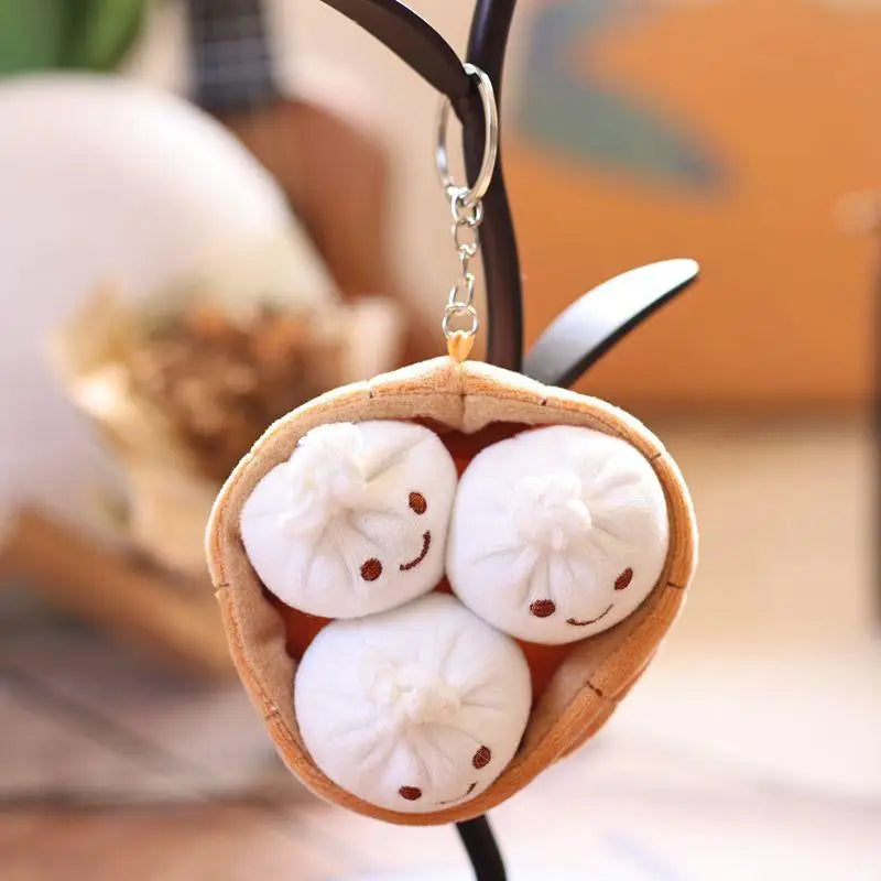 Birthday Present Idea Kawaii Xiaolongbao Keychain Soft Cartoon Bun Zpaxo one size
