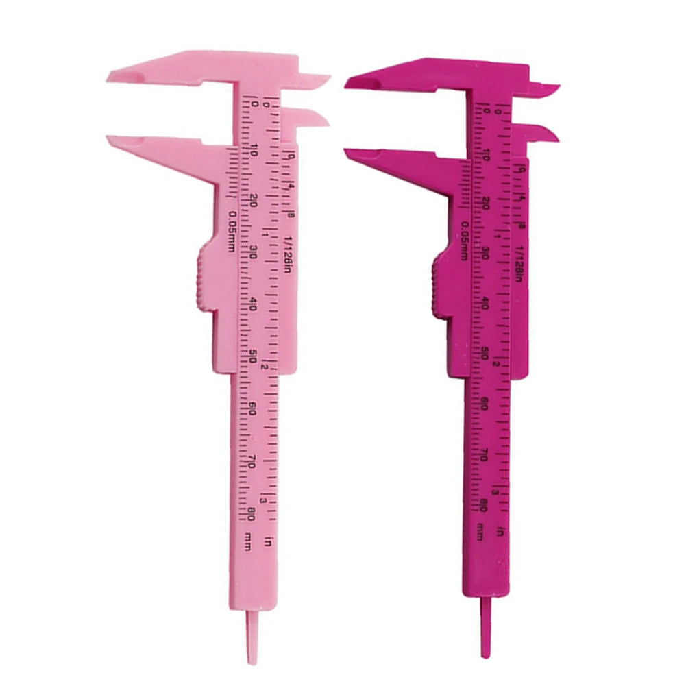 Wholesale 0-80mm Rose Pink Double Scale Sliding Gauge Permanent Makeup Tool Tattoo Eyebrow Line Lip Ruler For Tattoo Measuring Zpaxo