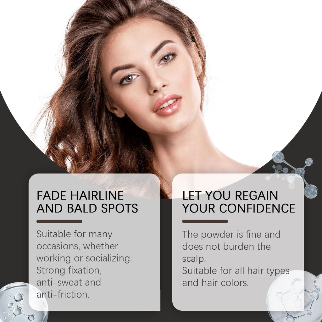 Black Hairline Powder Instant Cover Hair Root Long Lasting Waterproof Sweat Proof Natural Fit Waterproof Lightweight Nature Zpaxo