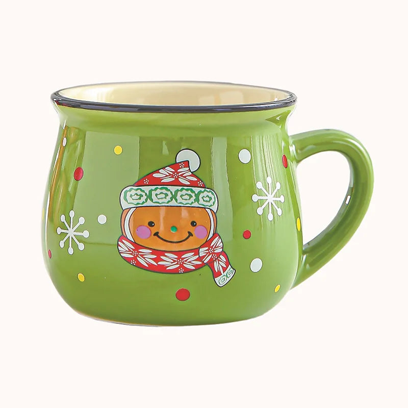 Ceramic Christmas Santa Claus Mug – Coffee & Dessert Cup Gift Ceramic Holiday Mug Zpaxo Green Bear 150ml