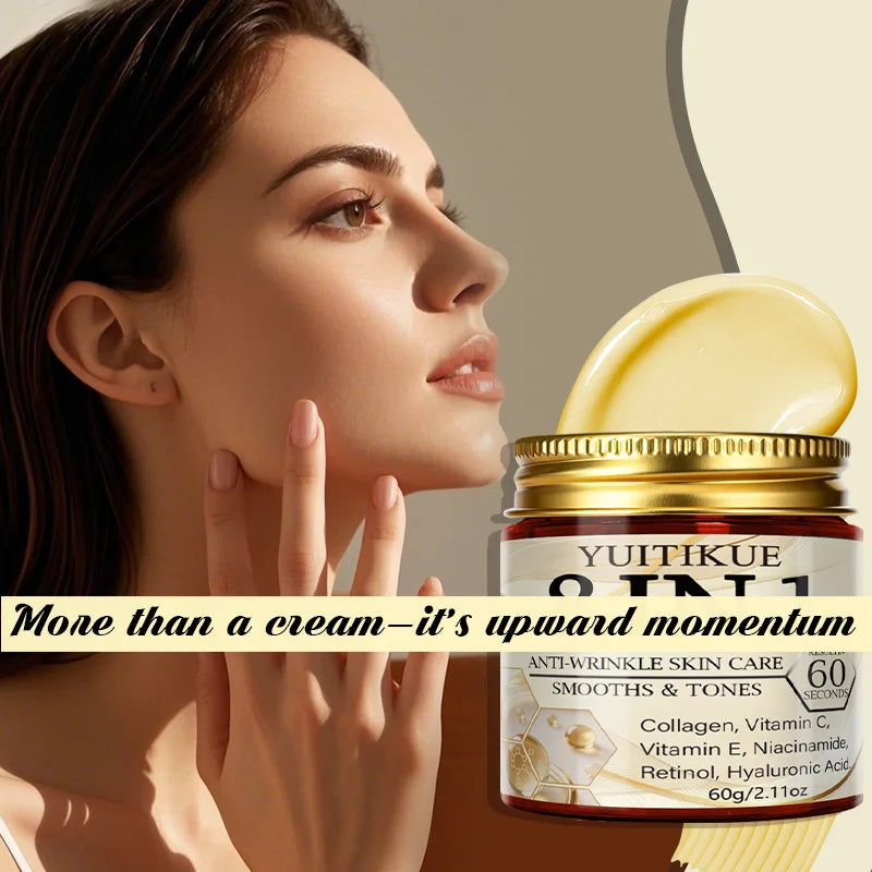 YUITIKUE 8-in-1 Face Cream with Collagen & Retinol 60g Face Moisturizer Cream Zpaxo