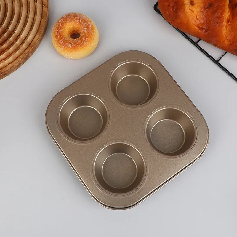4/6/12 Cups Cupcake Pan Muffin Tray Cupcake Mold Muffin Pan Carbon Steel Baking Pan Non Stick Bakeware Microwave Cake Mould Zpaxo 4 Cups
