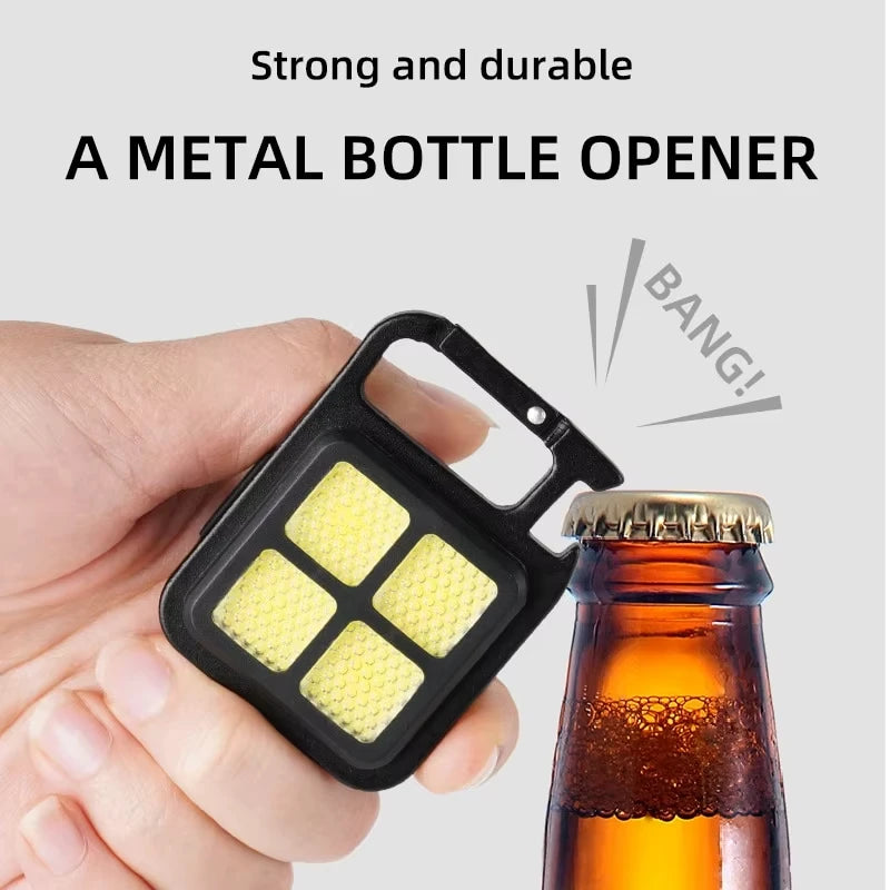 COB LED Keychain Flashlight – Mini Rechargeable Camping Torch
