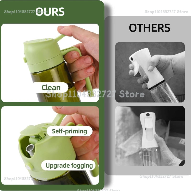 Oil Cruet Olive Oil Dispenser Sprayer for Cooking 2 in 1- Spray and Pour Dark Green Oil Sprayer Bottle 500ml Spice Rack Zpaxo