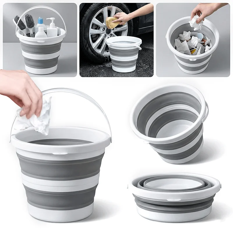 Space-saving Collapsible Cleaning Bucket Sturdy Handle Design