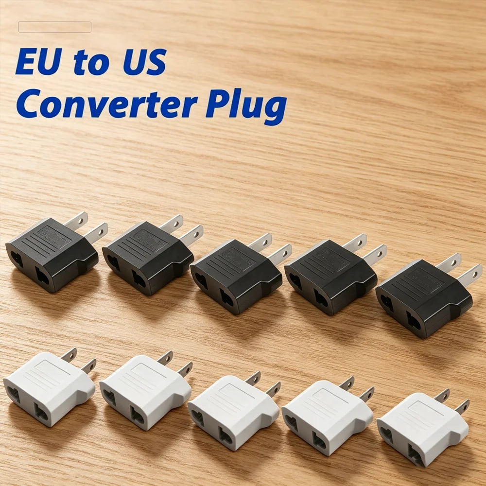 EU to US Travel Plug Adapter | 3/5/10-Pack Converter Travel Plug Adapter Zpaxo