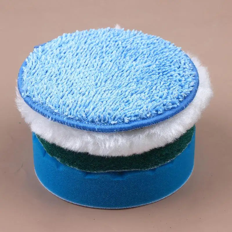 1/3/5Set 4inch Flocking Hexagonal Sponge Electric Cleaning Brush Head Accessories Polishing Pad Sponge Wheel Polishing Disc Sc Zpaxo 1set