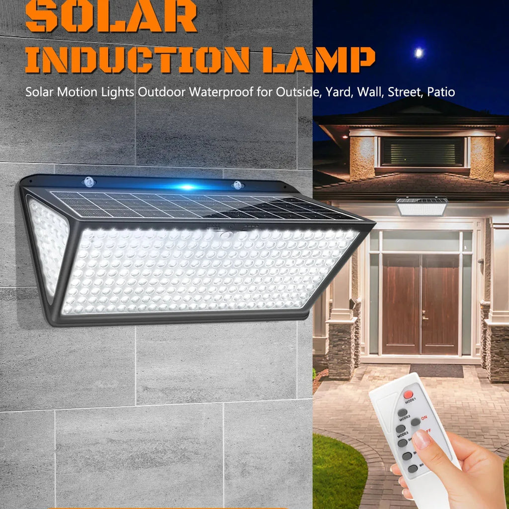Outdoor Solar Lights Waterproof with Motion Sensor 258LED Flood Light 3 Modes IP65 Waterproof Solar Security Wall Lamp Zpaxo
