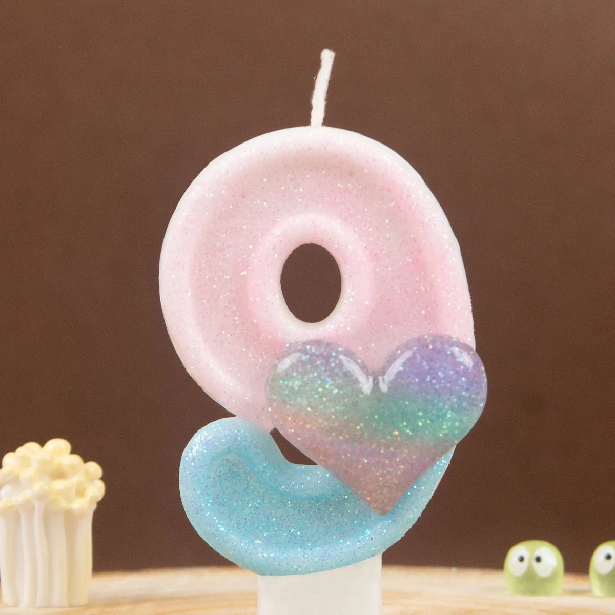 0 1 2 3 4 5 6 7 8 9 Pink Blue Gradient Glitter Heart-shaped Number Zpaxo 9 B15260J