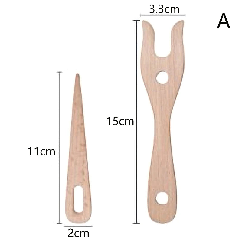 Braider Lightweight Knitting Fork Eye Needle Wooden Cording Tool Zpaxo A