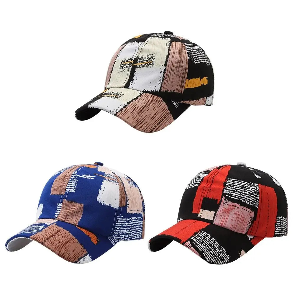 Fashion Graffiti Baseball Cap UV Protection Versatile Sun Hat Breathable Peaked Cap for Spring Summer Zpaxo