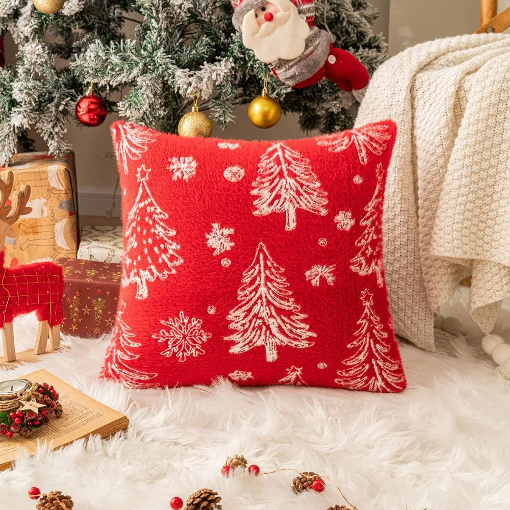 Christmas Tree Knitted Pillow Cover – Soft Festive Cushion Case Cushion Cover Zpaxo