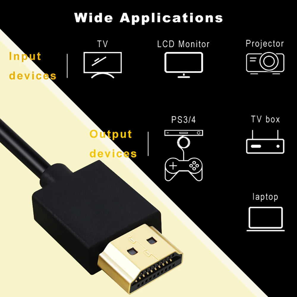 OD3.2 Ultra Soft & Thin HDMI To Mini HDMI Cord Supports High Speed 4K@60Hz 18gbps 2160p 1080p Extreme Slim & Flexible HDMI Wire Zpaxo