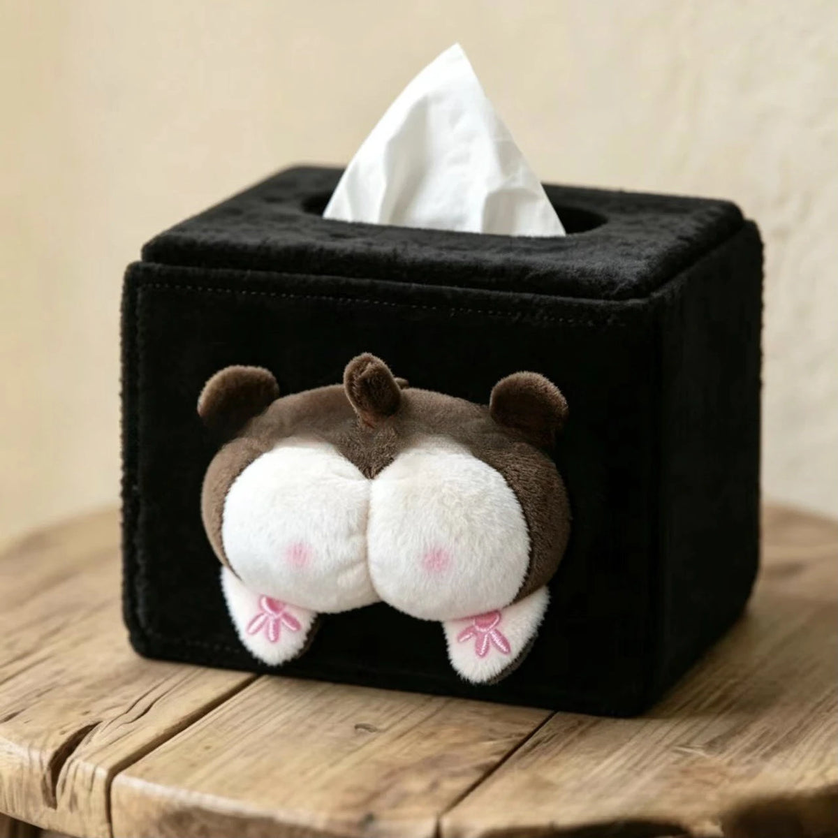 Cute and mischievous kitten tissue box napkin box creative plush niche doll box decoration and storage Zpaxo little monkey