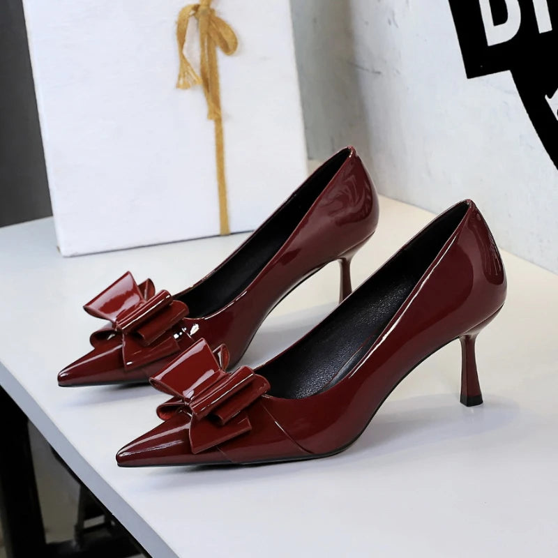 European American Sexy Stiletto Pointed-toe High-heeled Shoes Shallow Zpaxo