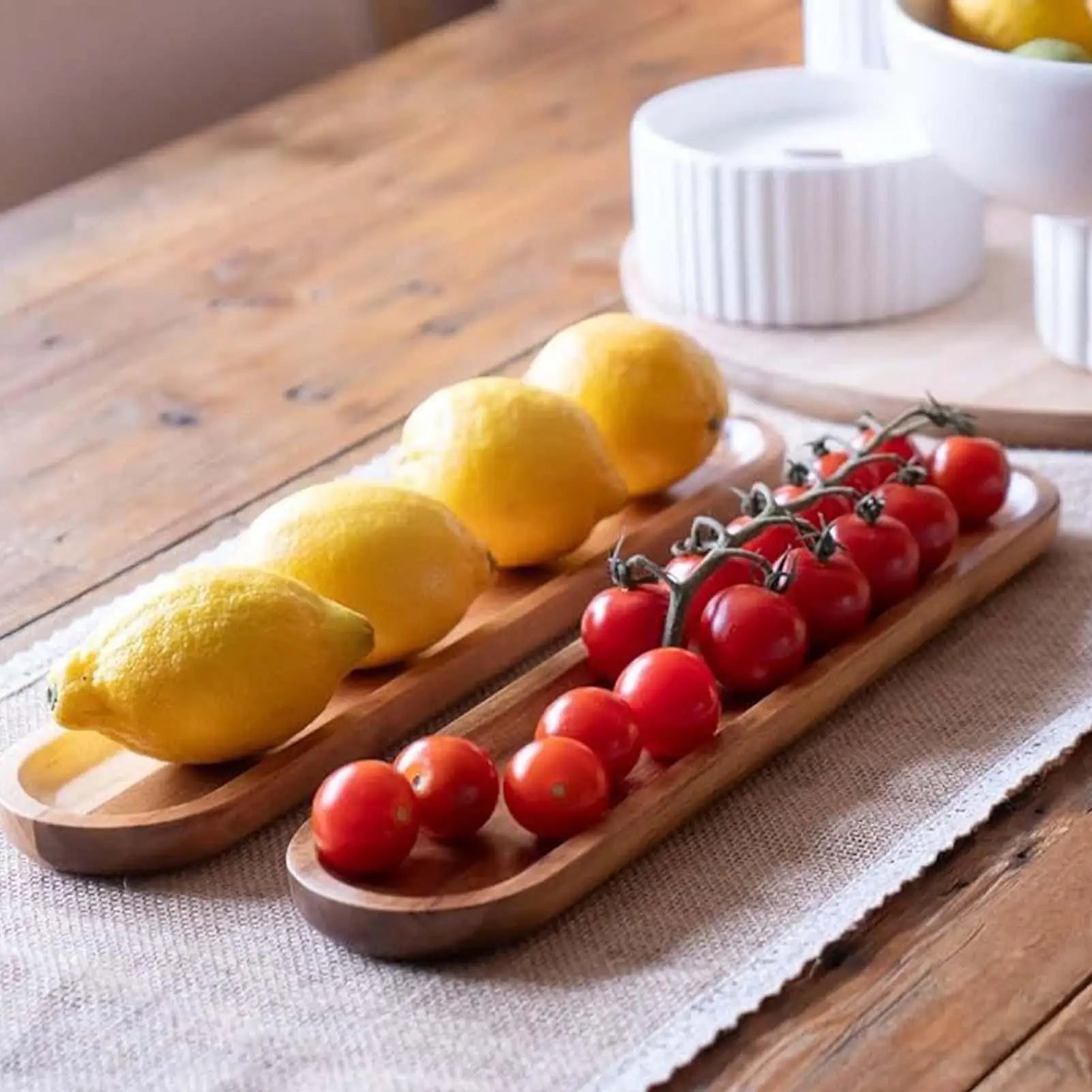 Wood Serving Tray Multi-functional Decorative Food Dessert Cheese