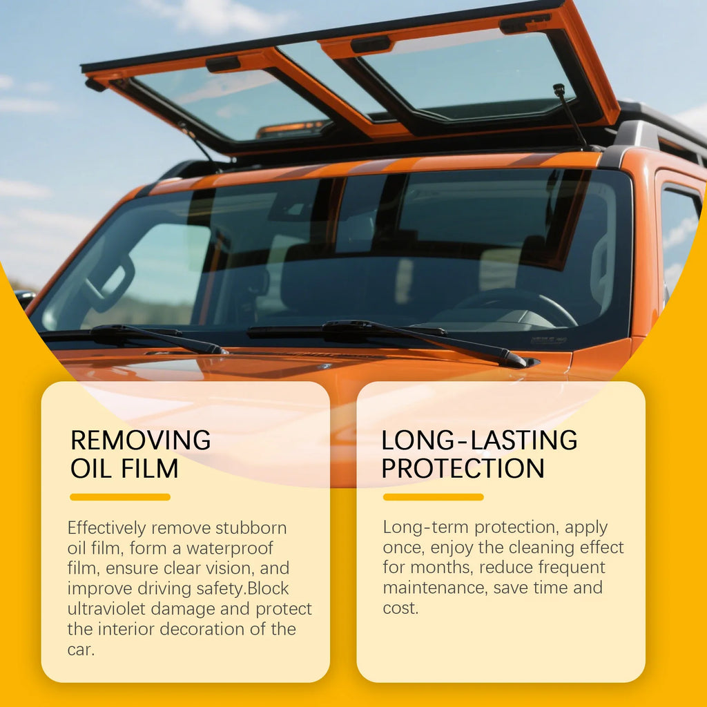 RayHong Car Windshield Oil Film Remover Cleaning Brush 120ml Car Glass Cleaner Zpaxo