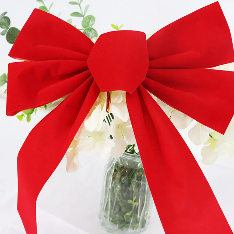 Large Red Velvet Christmas Bow – Tree Topper & Door Wreath Decor