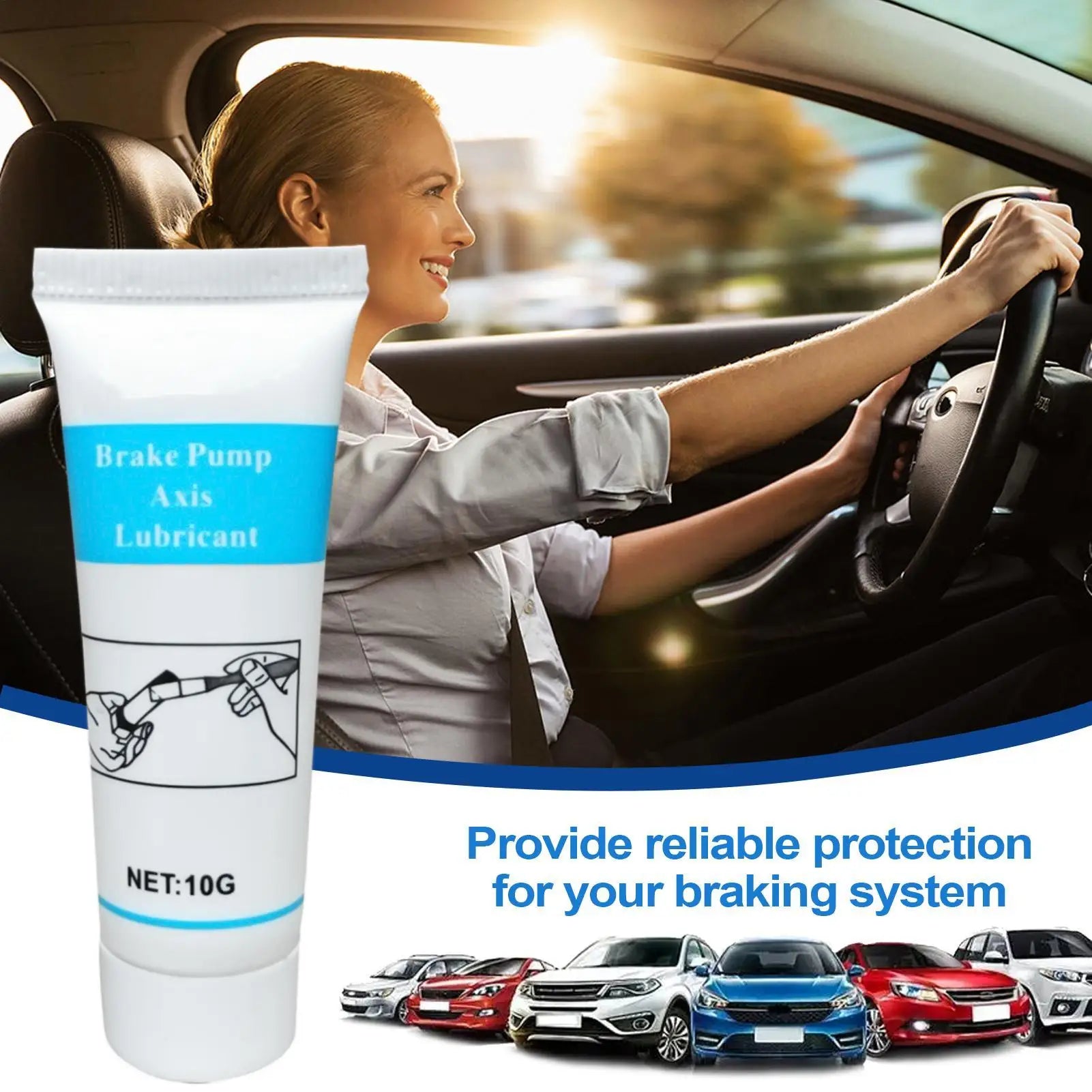 Brake Lubricant Grease Brake System Tube Lubricant Rust Protector Car Care Product 10g Heat Resistant Lubricant for Brake Pump Zpaxo