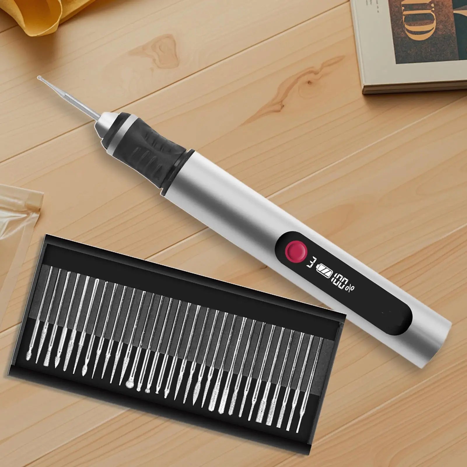 Electric Engraving Pen Cordless Engraving Tool Glass Etching Tool for DIY Enthusiasts Artists Jewelry Makers Hobbyists Zpaxo
