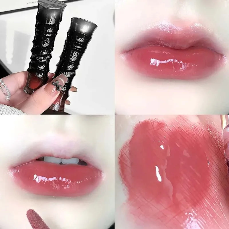Punk Dark Red Lip Gloss Mirror Shine Moisturizing Texture Non-sticky Zpaxo 03