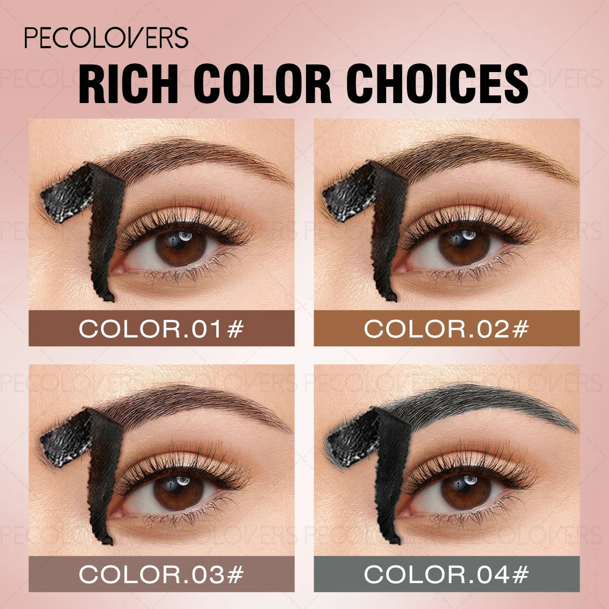 1Pc Pecolover Tattoo Eyebrow Gel, Waterproof, Semi-Permanent, Long-Lasting, Black Brown, Sweatproof, Film Forming, Tearing Off Zpaxo