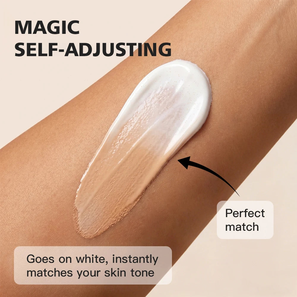 Color Changing Foundation Auto Skin Tone Matching 12H Long Lasting Light Medium Coverage Natural Dewy Face Makeup Zpaxo