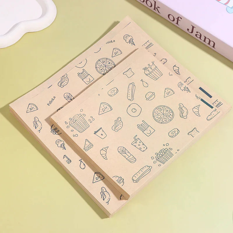 Greaseproof Paper Bag Kraft Food Wrapping Disposable Packaging Baking Zpaxo