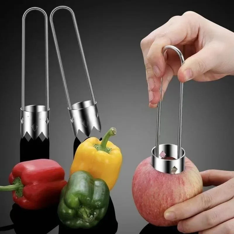 New Stainless Steel Multifunction Pump Apple Bitter Melon Sydney Denuclearizer Kitchen Fruit Household Denuclearizer Long Handle Zpaxo