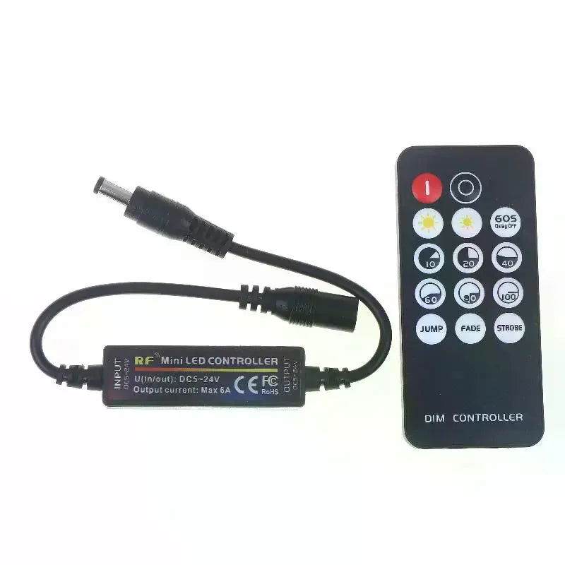 Mini RF Wireless 14Keys Remote Control DC12V LED Dimmer 24V 5V 6A Zpaxo
