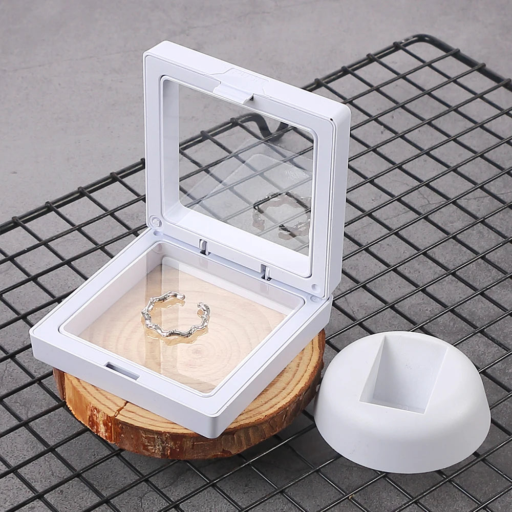 5Pcs Floating Display Case Frame Ring Necklace Earring Packaging Box Jewelry Coin Display Stand Holder Zpaxo