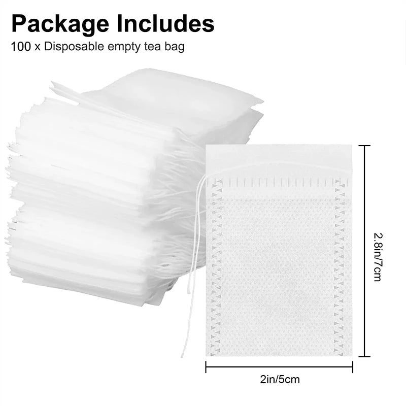 Disposable Teabags Non-woven Fabric Tea Filter Bag Spice Infuser Draw