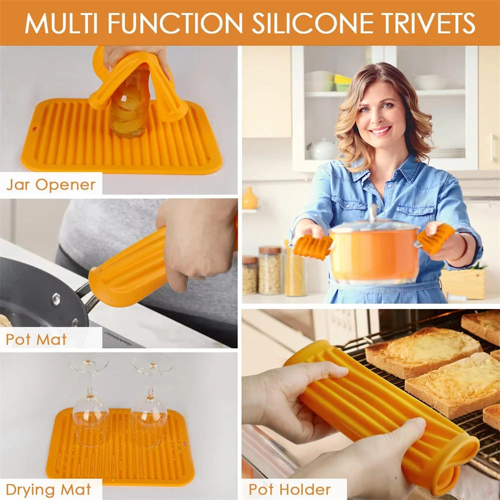 Silicone Trivets for Hot Dishes, Pots, Pans,Heat-Resistant Pot Holders for Kitchen Countertop Mats - Silicone Trivet Mat Zpaxo