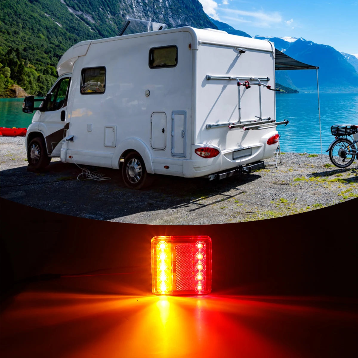 2Pcs Waterproof Car 10 LED Warning Tail Light Rear Lamps Boat Trailer 12V/24V Rear Parts for UTE Trailer Caravans Free shipping Zpaxo