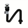 ABS Kitchen Sink Drain Pipe Adjustable P-trap Odor Clog Proof Slip