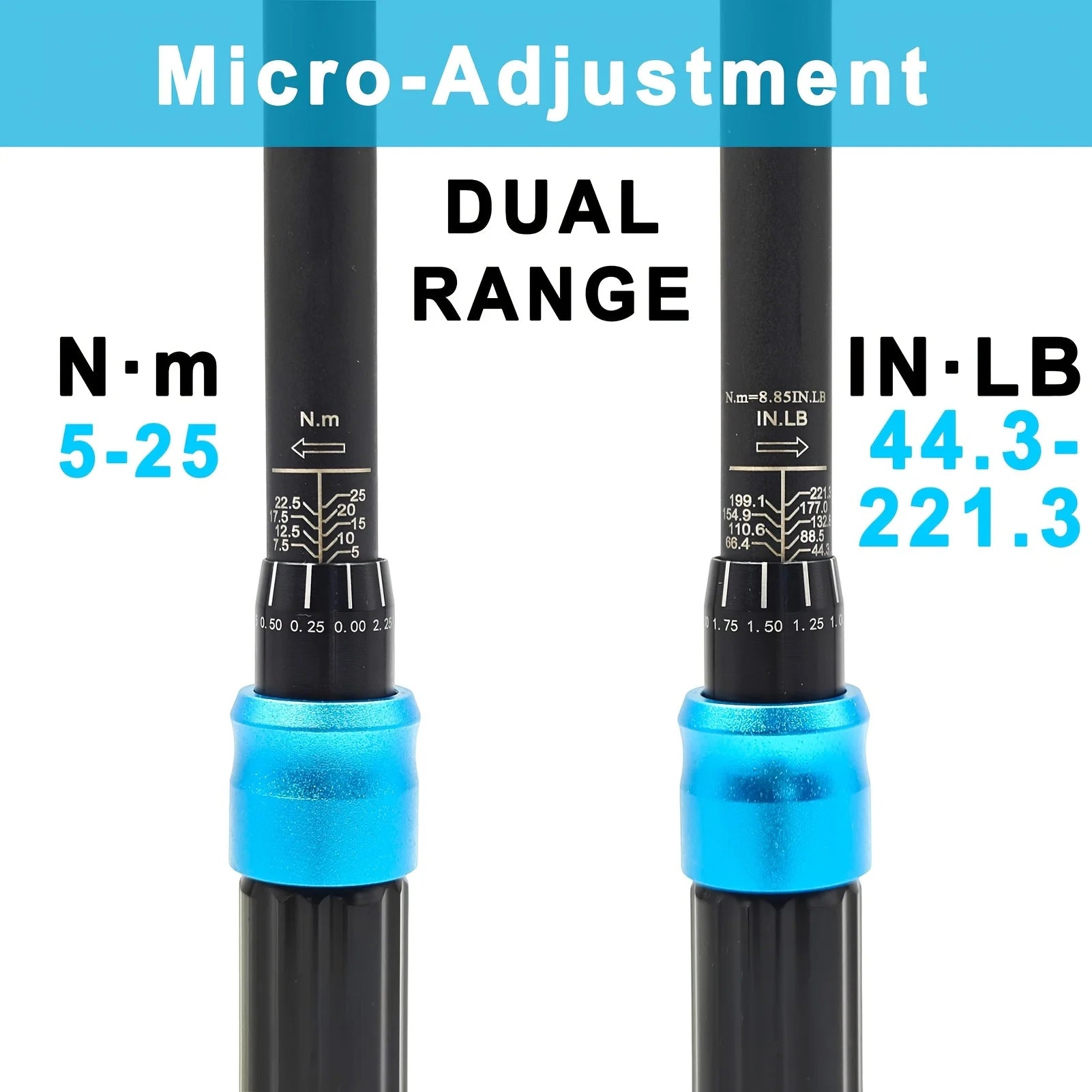 1/4' Drive 72-Tooth Dual-Direction Torque Wrench, 5-25 Nm/ 44-221 In-Lb Precision Click Tool for Mechanics & Bicycle Maintenance Zpaxo