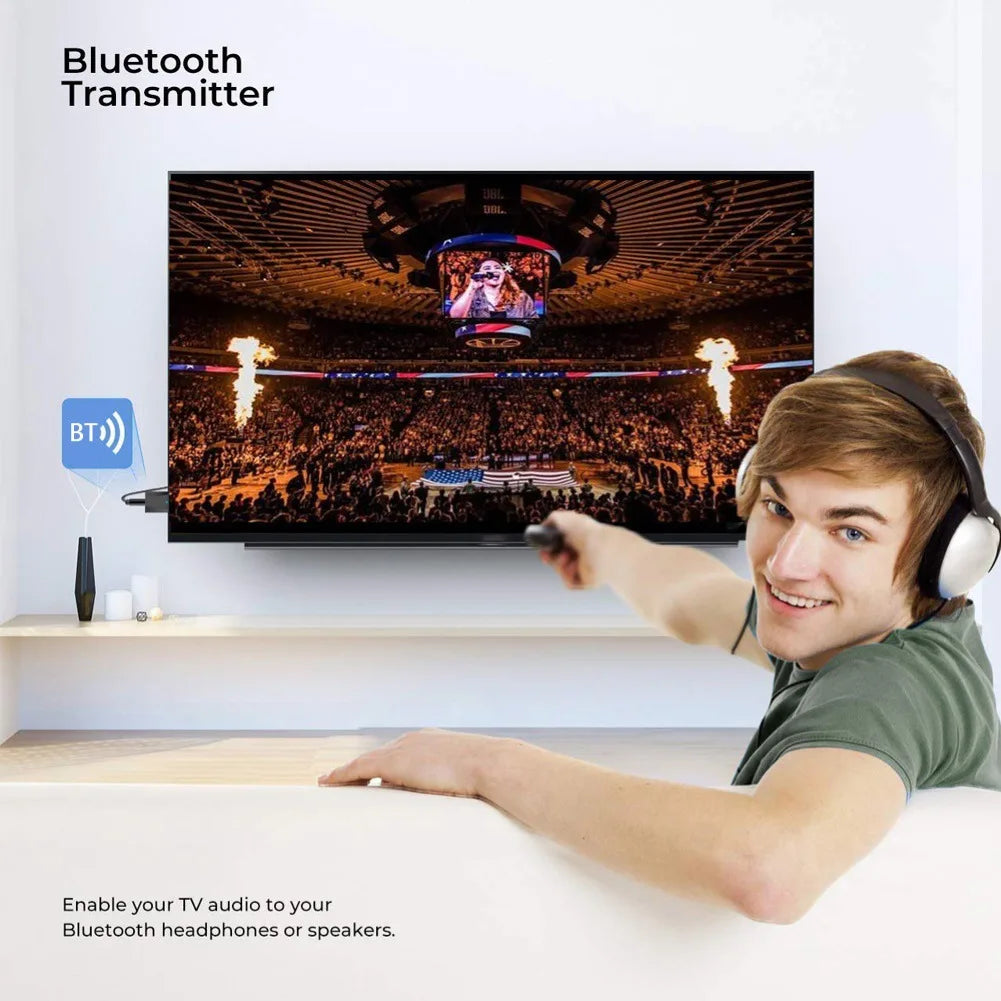 2-in-1 USB Bluetooth 5 0 Transmitter Receiver Stereo RCA AUX TV